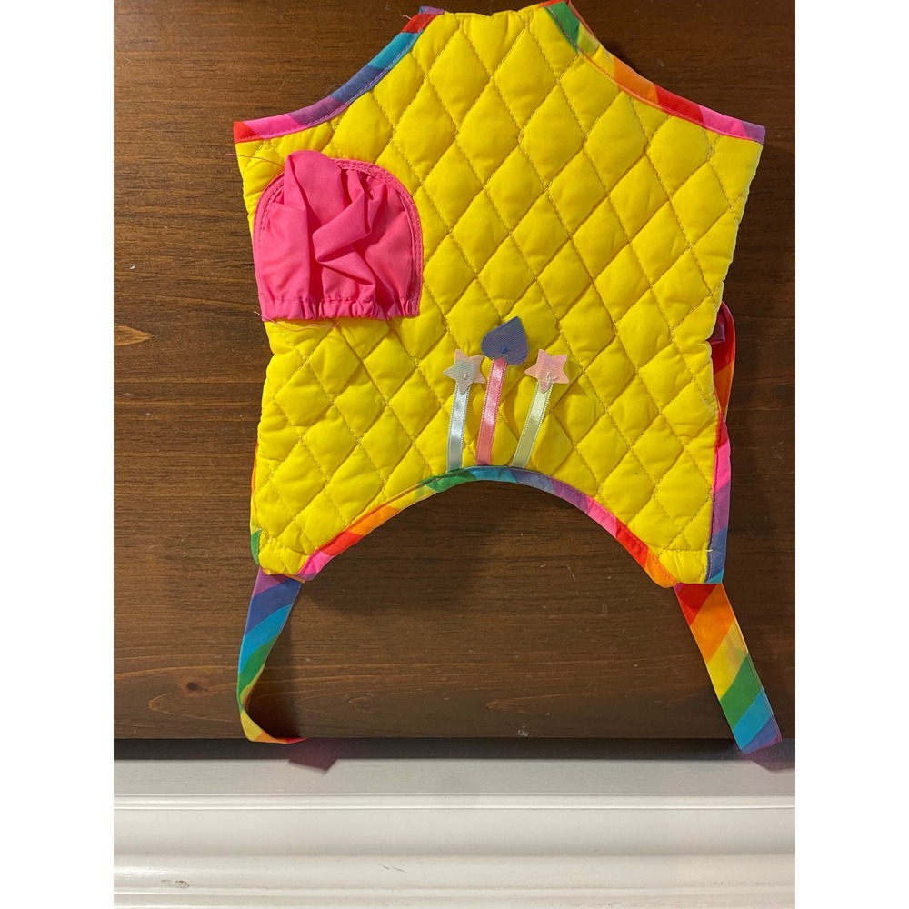 Vintage 1983 Rainbow Brite Quilted Star Carrier Bag Mattel Yellow Rainbow Trim